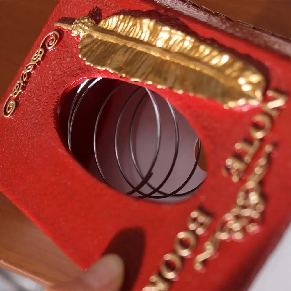 

Simulation Book Shaped Tissue Box Creative Design Vintage Style Decorative Tissue Boxes Feather Pattern Literary Theme