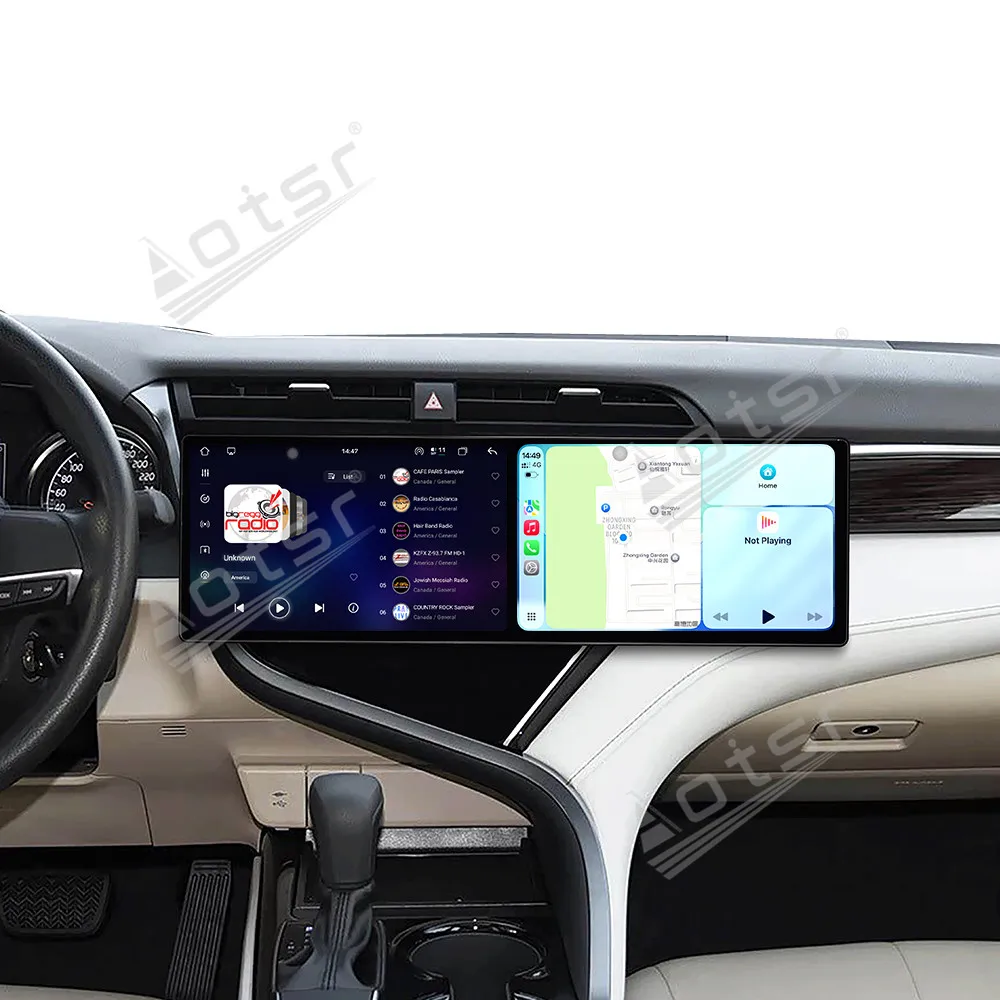 Dual screen 10.1 inch Android 15 Carplay Multimedia Player HD Touch screen Car Radio For Toyota Camry 2016-2019 Car GPS Navigati