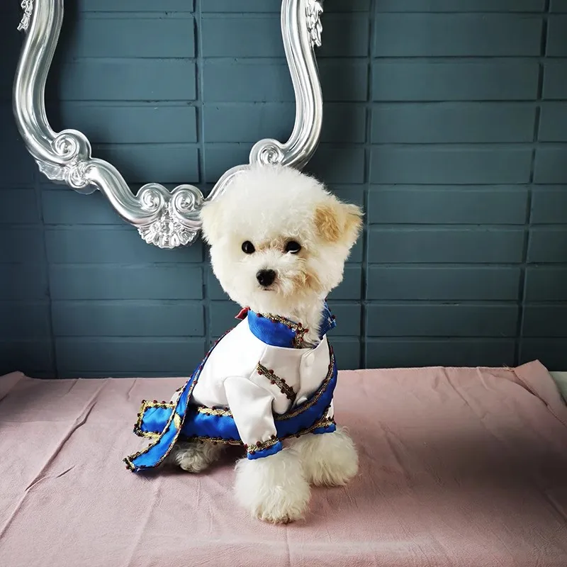 Original Handmade Pet Sailor Uniform Prince Full Dress Men\'s Halloween Teddy Bichon Schnauzer Ragdoll Cat Dog Clothes Customized