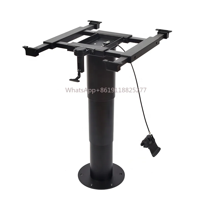 RV Accessories Aluminum Pneumatic Lifting Table legs with sliding Frame and rotating base plate for Boat Marine Caravan