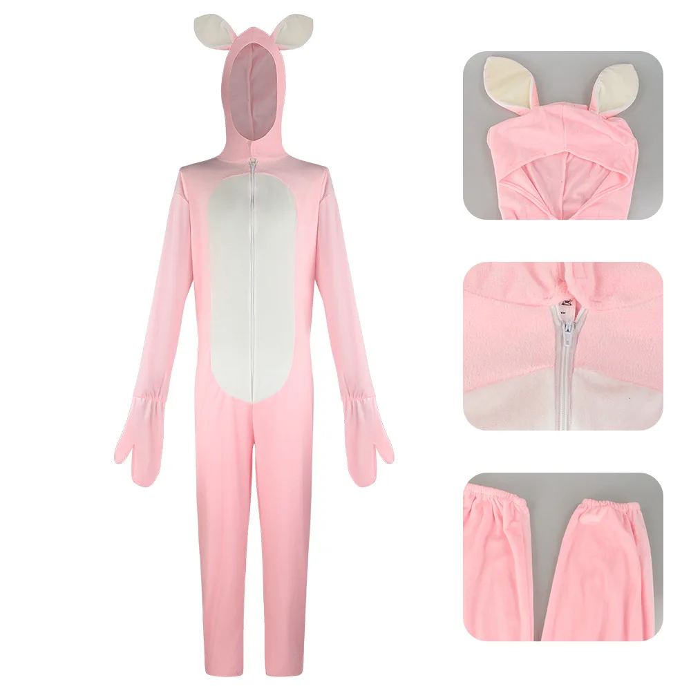Adulte rose lapin Spwear Costume loween scène accessoires Performance vêtements Animal thème Cosplay tenue dames Faionable...