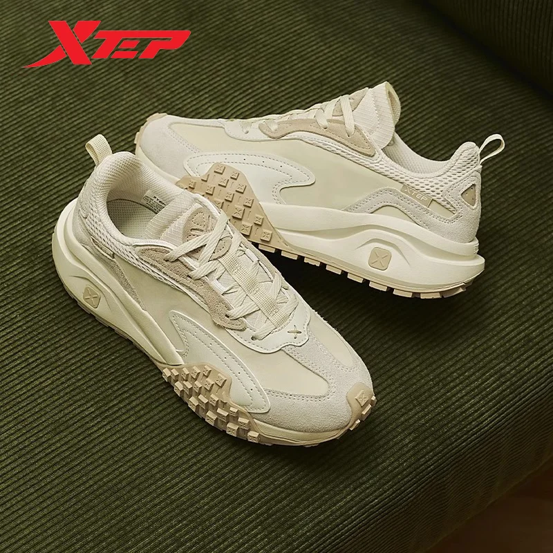 Xtep Walking Shoes Women Vintage Fashion Breathable Causal Sports Shoes Traveling Outdoor Soft Female Sneakers 977318320022