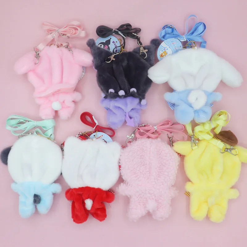 New Hot Sanrio Doll Changes Clothes Hellokitty Kuromi Melody Clothes Crossbody Bag Kpop Idol Cotton Doll Outfit Labubu Clothes ﻿