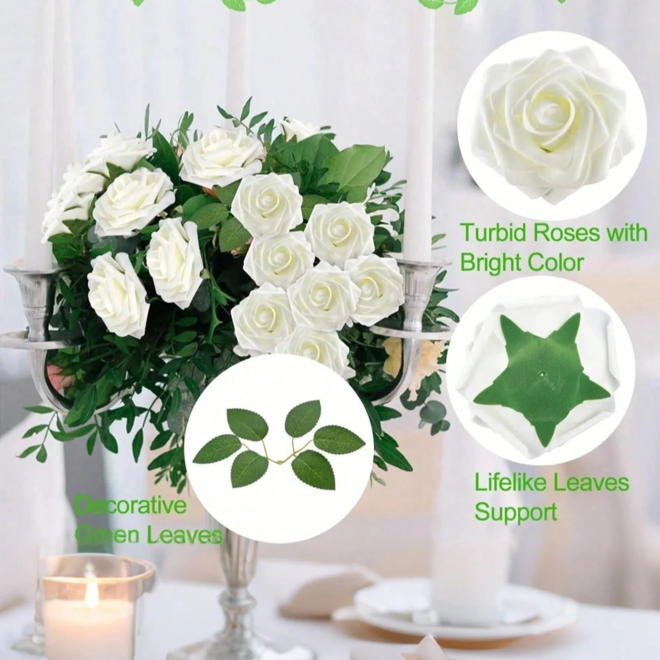 25 Stück künstliche Rosenblumen aus Schaumstoff, künstliche Blumen für Valentinstag, DIY-Geschenke, Ornament, Hochzeit, Heirat, Dekoration, Heimdekoration – Detail 4