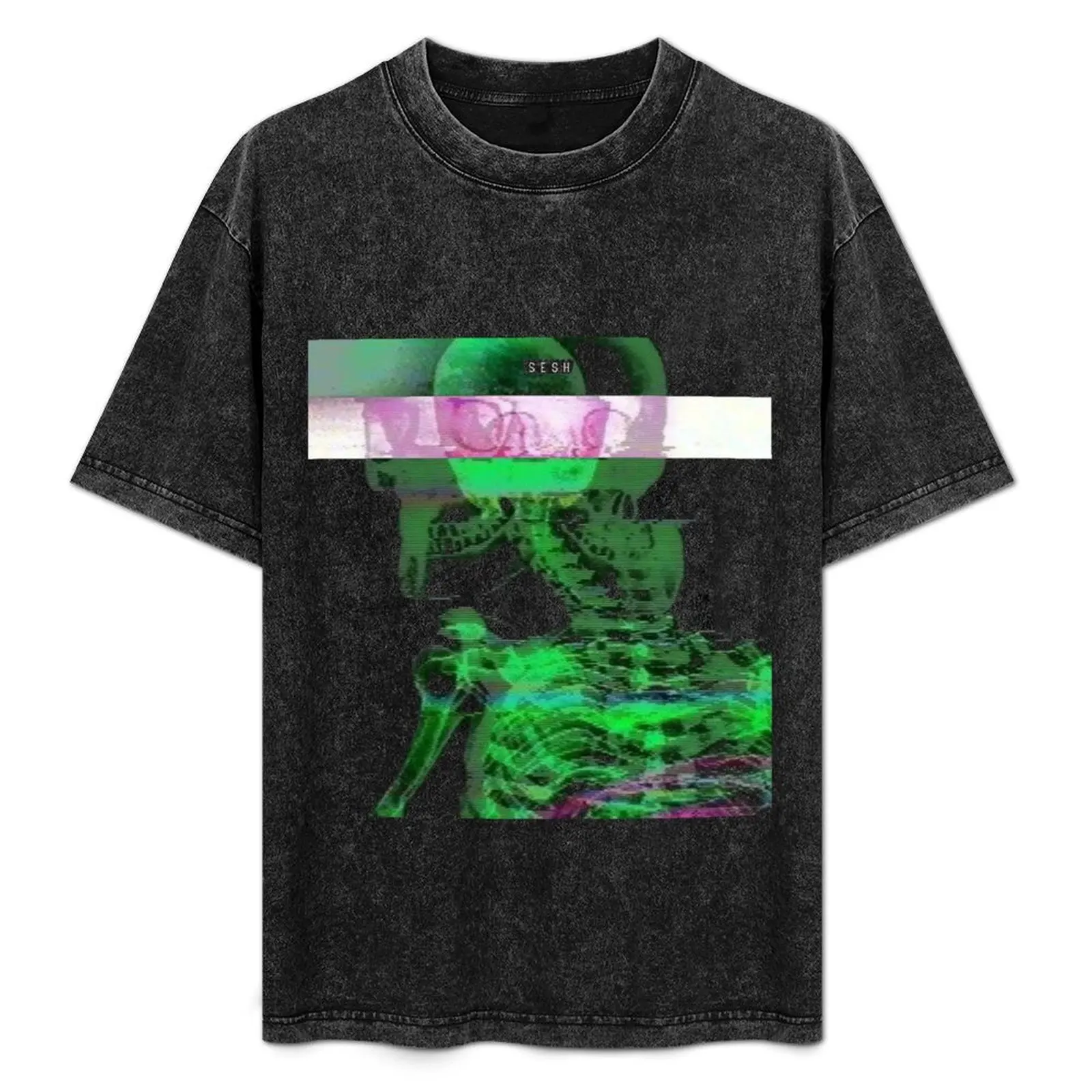 

SESH SKULL GLITCH T-Shirt Basic Regular Fit Casual T-Shirt