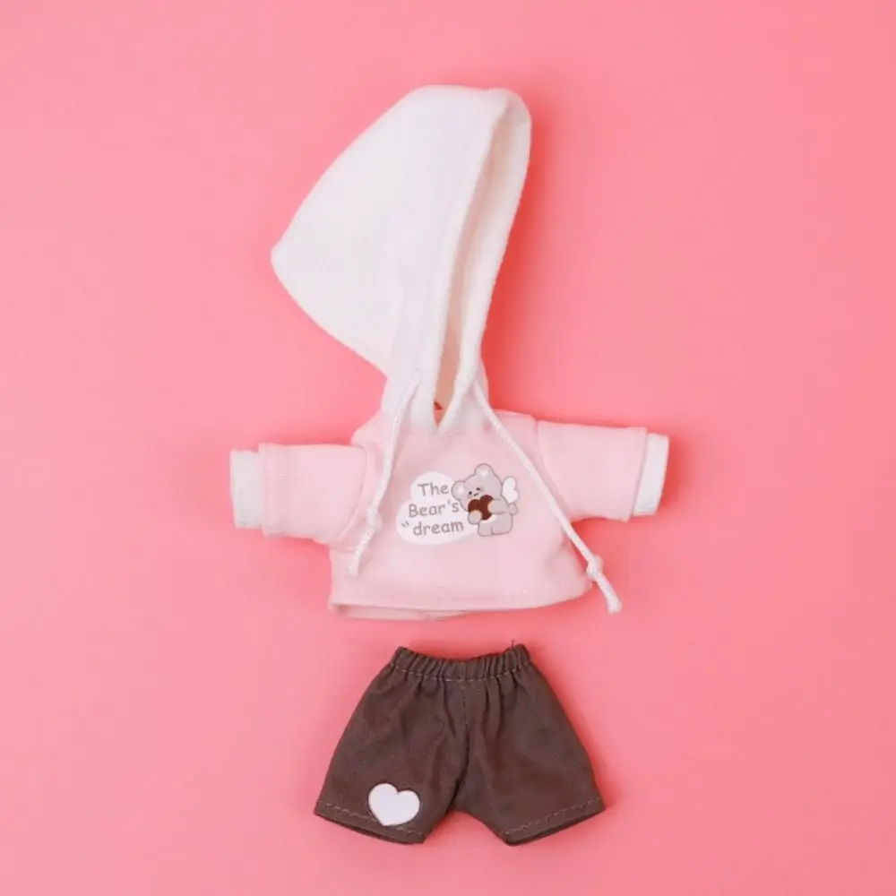 스웨트 OB11 인형 후드 세트 곰 패턴 수제 인형 스웨트 세트 캐주얼웨어 취미 히포프 반바지 세트 Bjd 1/12