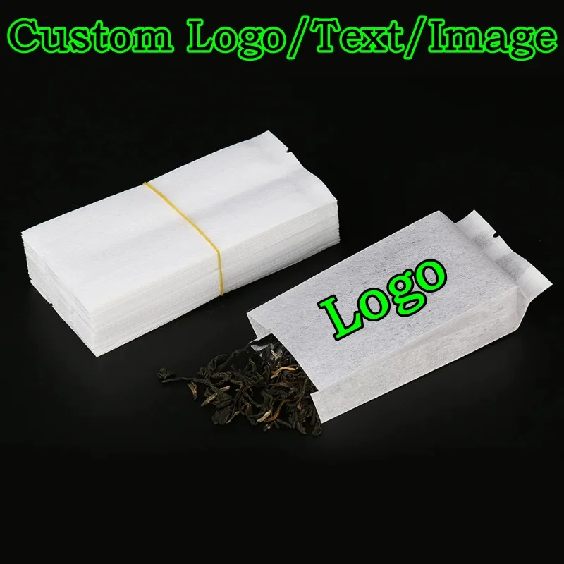 100PCS White Cotton Side Gussets Open Top Bag DIY Oilproof Green Black Tea Snack Matcha Fries Heat Sealing Packaging Pouches