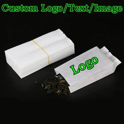 100PCS White Cotton Side Gussets Open Top Bag DIY Oilproof Green Black Tea Snack Matcha Fries Heat Sealing Packaging Pouches