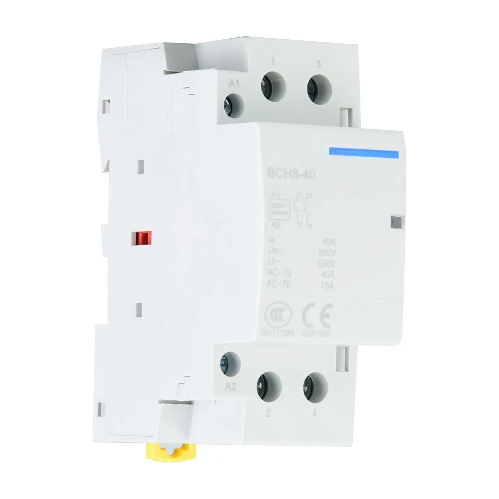 

Low Power Consumption 2P 40A AC Contactor 1NO 1NC 50/60HZ Household AC Contactor 24V/230V 2P AC Contactor Load Control
