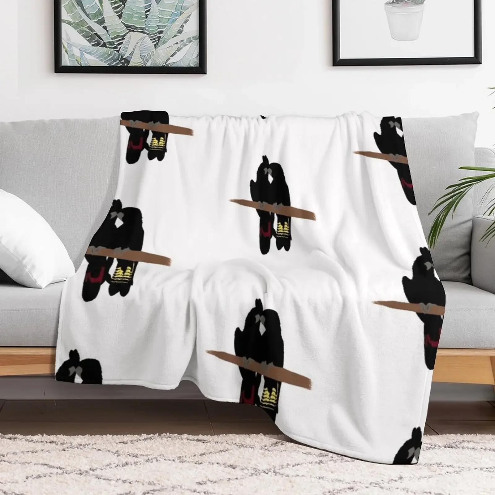 Black Cockatoos Throw Blanket wednesday Blankets Sofas Of Decoration Blankets