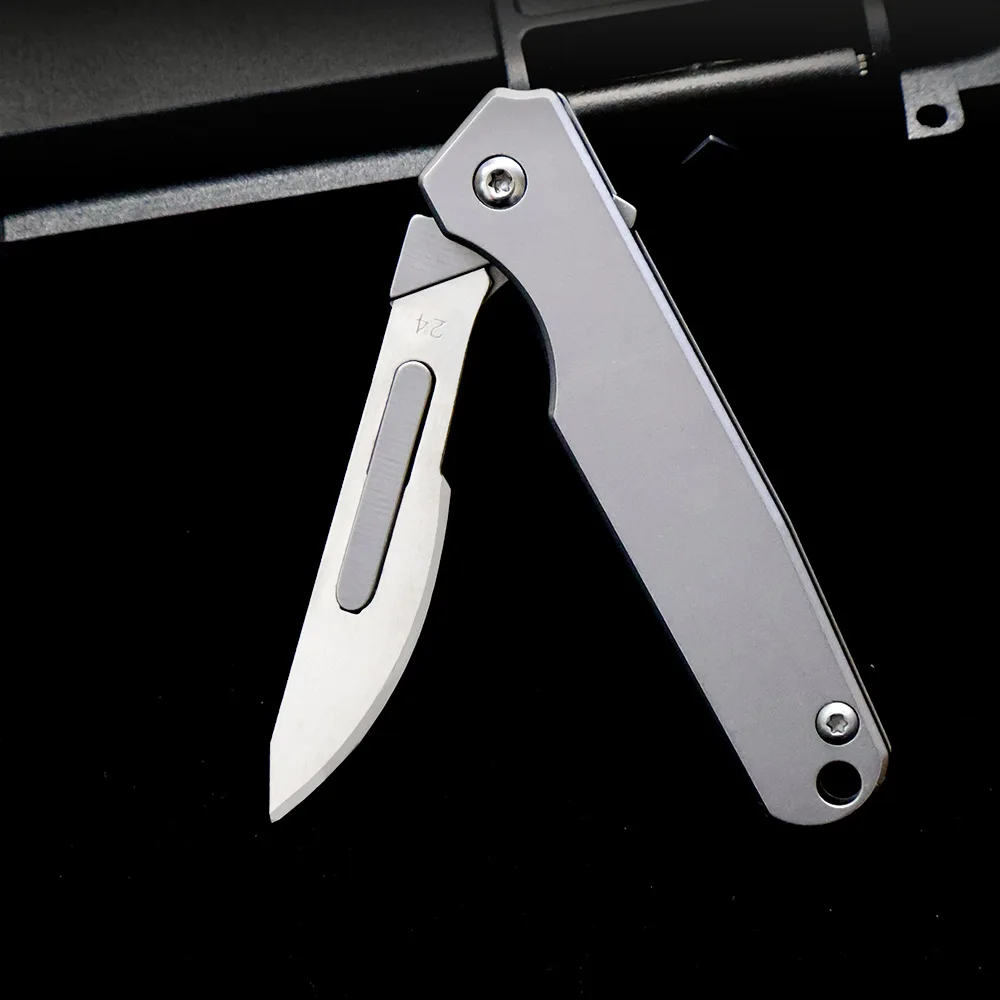 Stainless Steel Bearing Foldable Utility Knife Replacement Blade Sharp Portable Keychain EDC Mini Knife