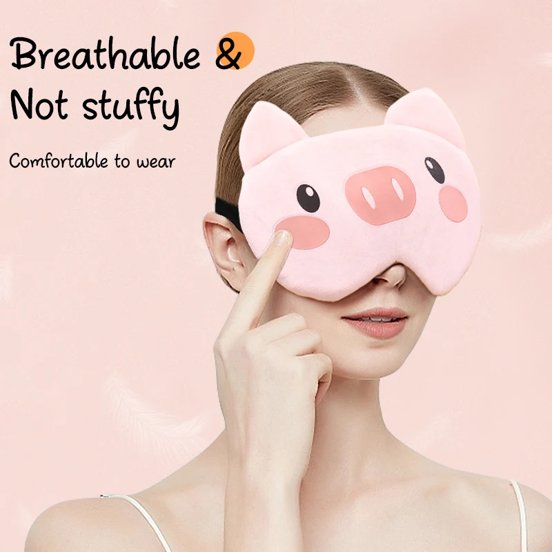 Sleeping Eye Mask Blindfold Soft Plush Eyepatch Adjustable Travel Light Blocking Breathable Eyes Mask Cute Eye Cover For Sleep