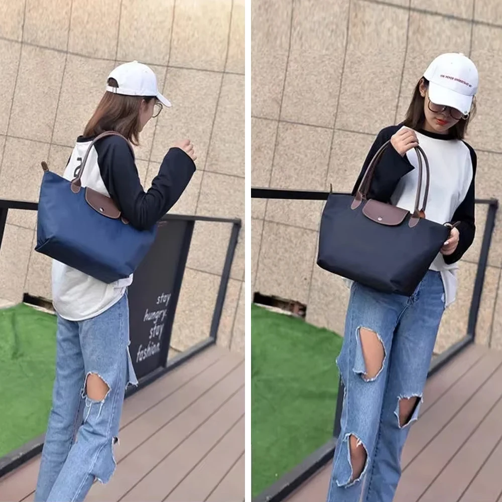 2024 New Large Capacity Classic Tote Bag Folding Designer Fashion Casual Shoulder Bag Women High Quality nylon Handbags sac