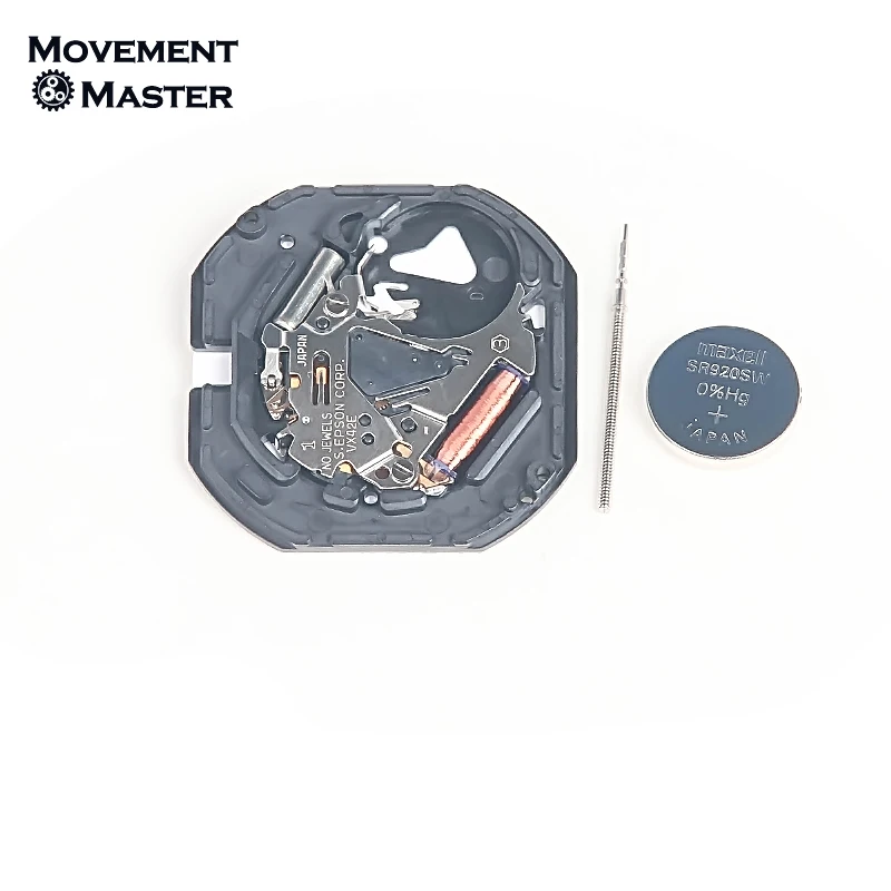 New VX42 Movement Quartz Electronic Movement VX42E Movement Date At 3/6 Three Hands Watch Repair Movement Replacement Parts