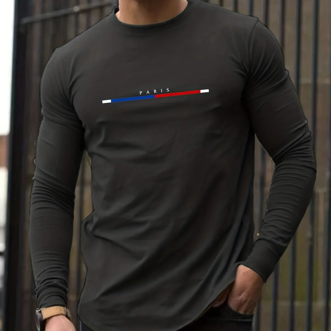 100% pure cotton men's long sleeved round neck loose casual 