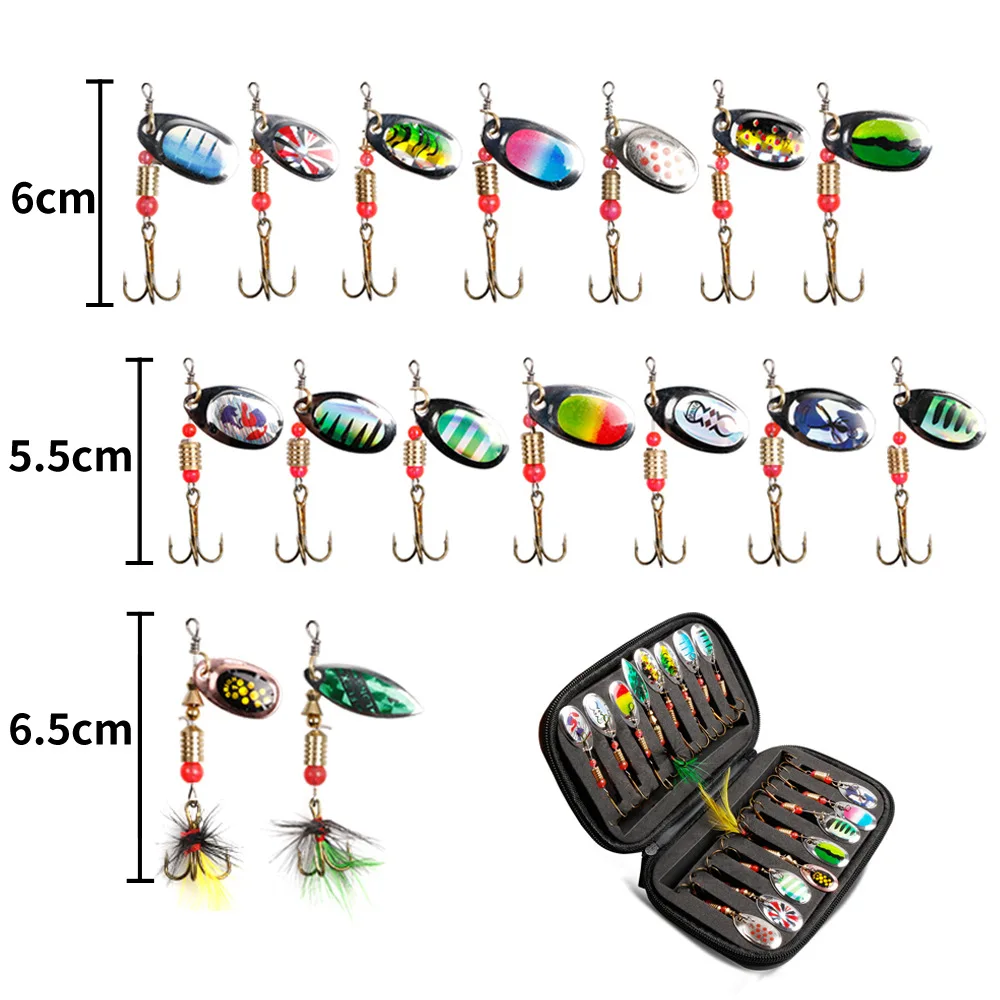 Metal Spoon Spinner Fishing Lure 16/18pcs Set Spoonbait Crankbaits Fishing Wobblers for Pike Crochet Kit Artificial Bait