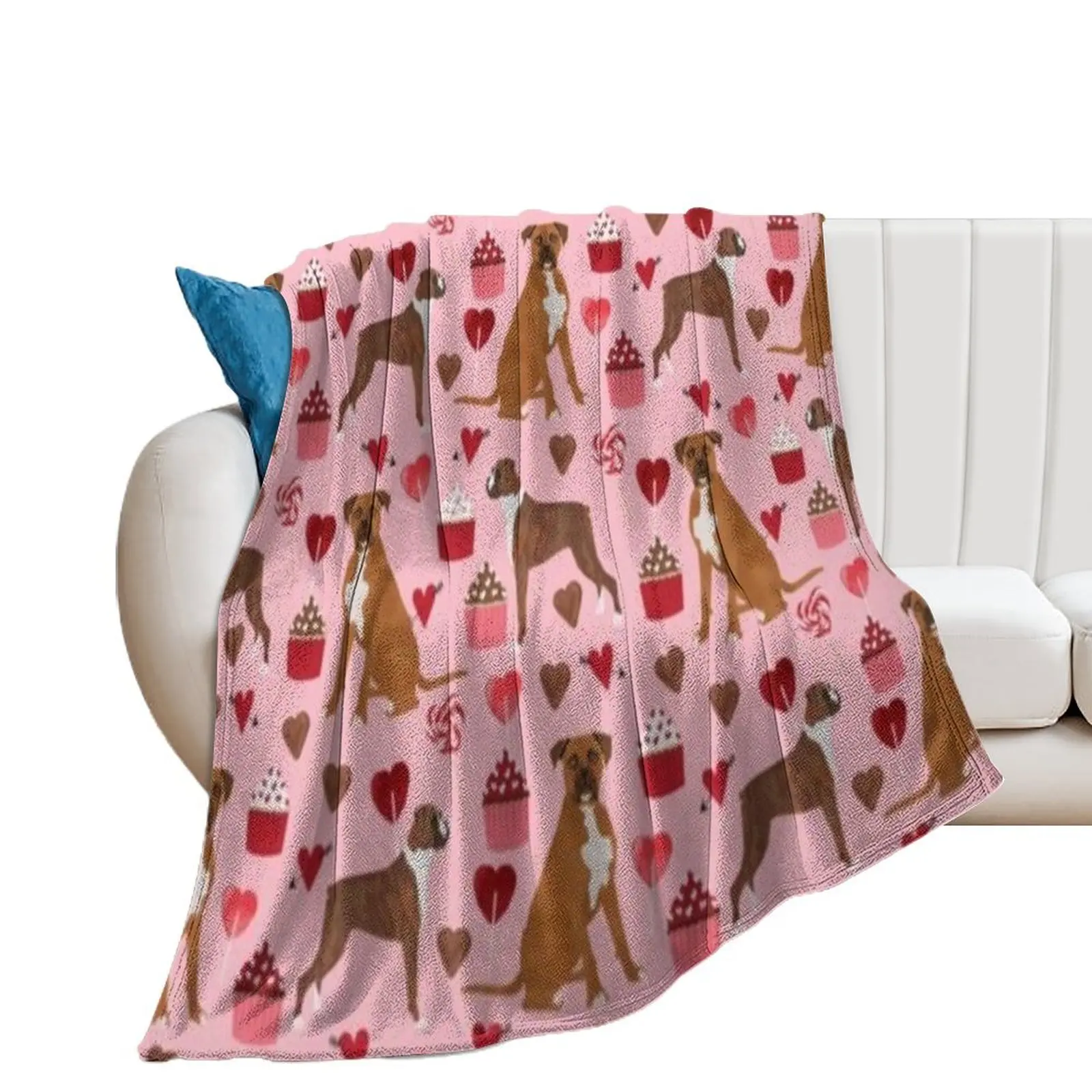 BOXER VALENTINE'S DAY Throw Blanket Bed covers Personalized Gift Furrys Thermal Blankets