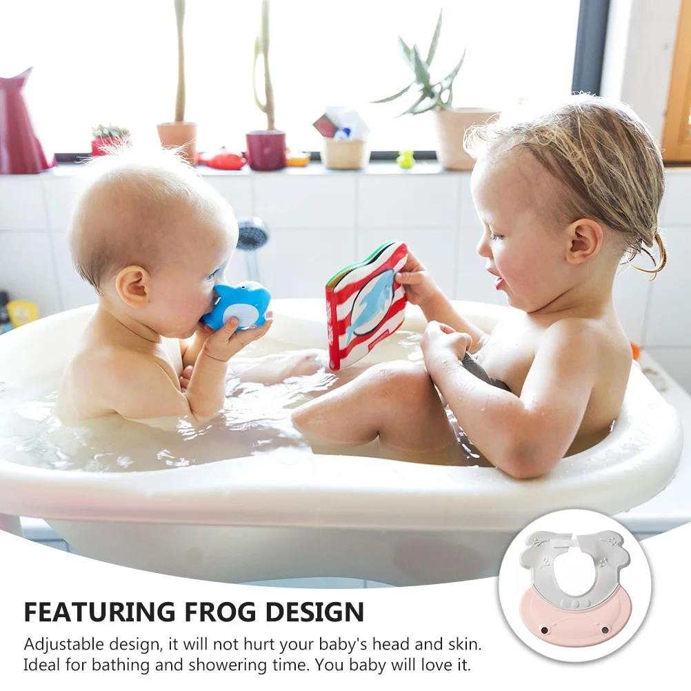 

1 шт., детская водонепроницаемая шапочка для душа, регулируемая детская шапочка для шампуня, защита ушей, шапочка для мытья волос, козырек для малышей, аксессуары для ванной