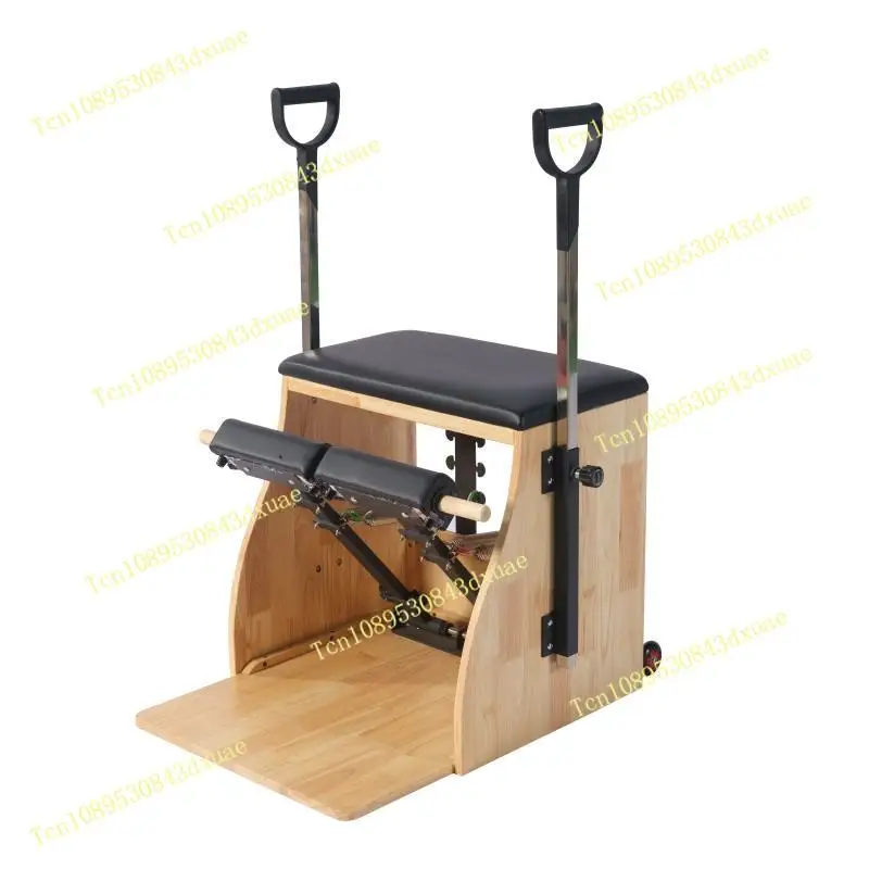 Custom Commercial Oak Wood Wunda Chair for Yoga & Pilates Studio Portable with Stainless Steel Spring Adjustable for Body Health