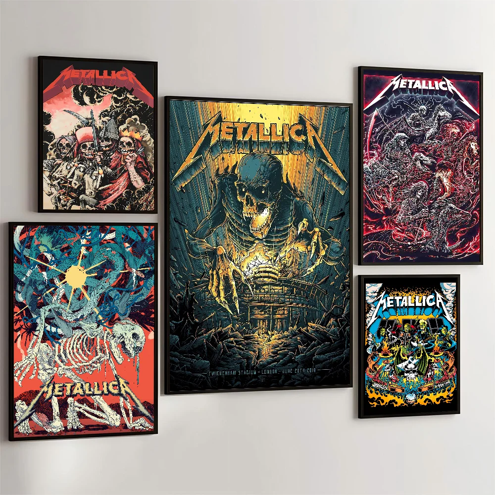 Band M-METALLICA Cool Anime Posters Sticky HD Quality Wall Art Retro Posters For Home Kawaii Room Decor