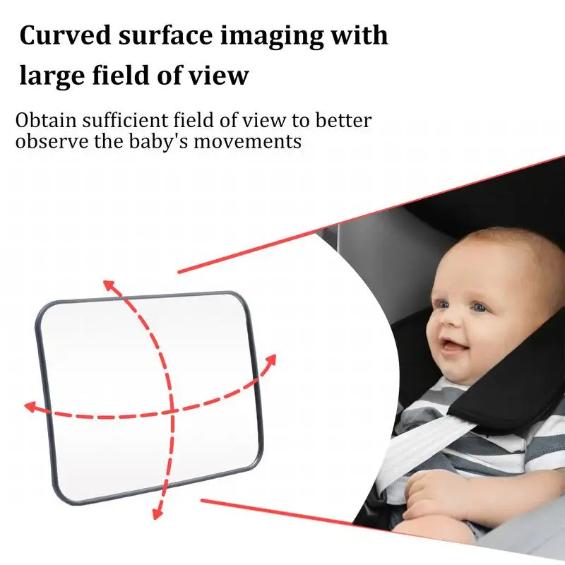 Baby Mirror For Car Adjustable Shatterproof Car Baby Mirror Baby Rear View Mirror For Car Clear Wide Vision Safety Car Seat