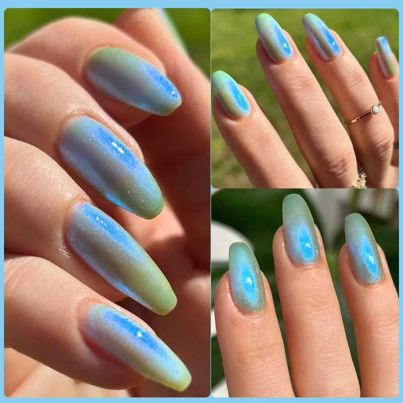 LILYCUTE 7ml Auroras Glitter Top Coat Gel Nail Polish Spring Colorful Shining Sparkling Effect Soak Off Nail Art  UV Gel Varnish