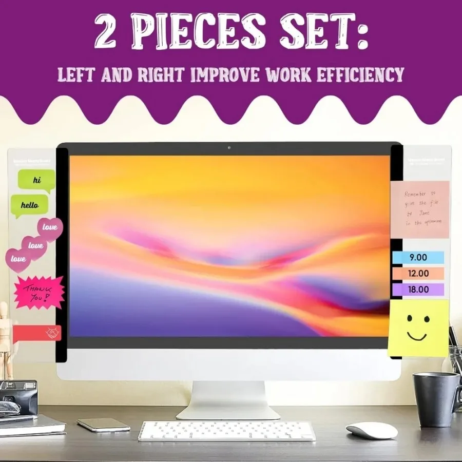 Desk Side Sticky Note Organizer Clip for Office Near Monitor for Task Notes and Reminders for Work or Home Office