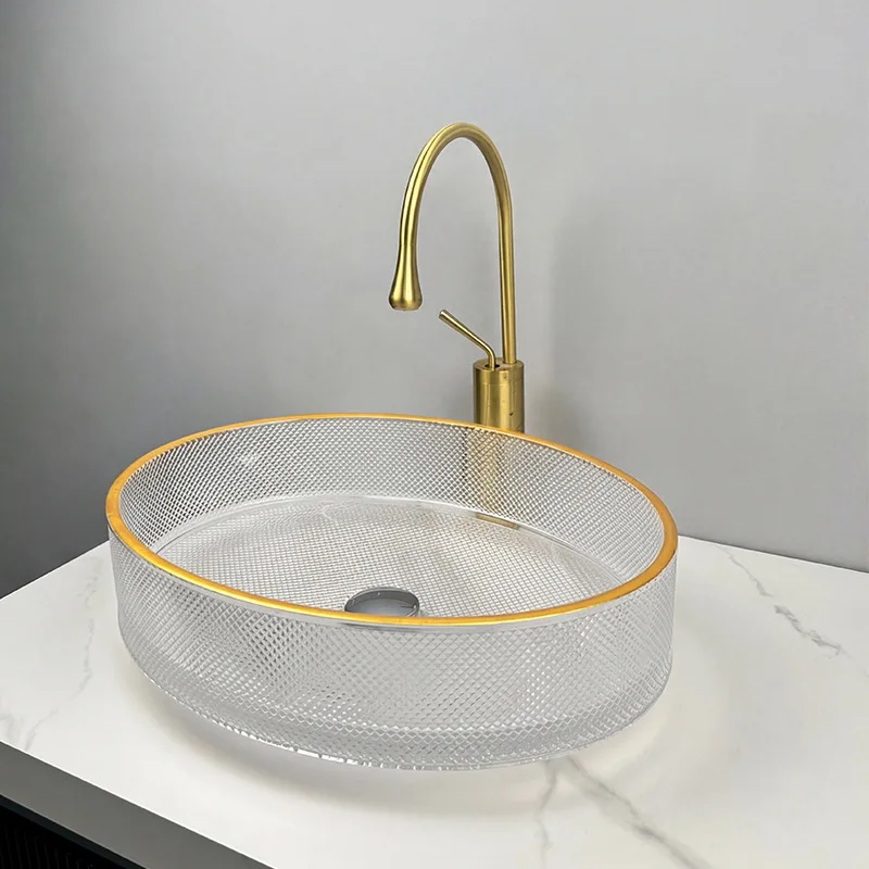 

Овальная прозрачная раковина из закаленного стекла для ванной комнаты, устанавливаемая на столешницу