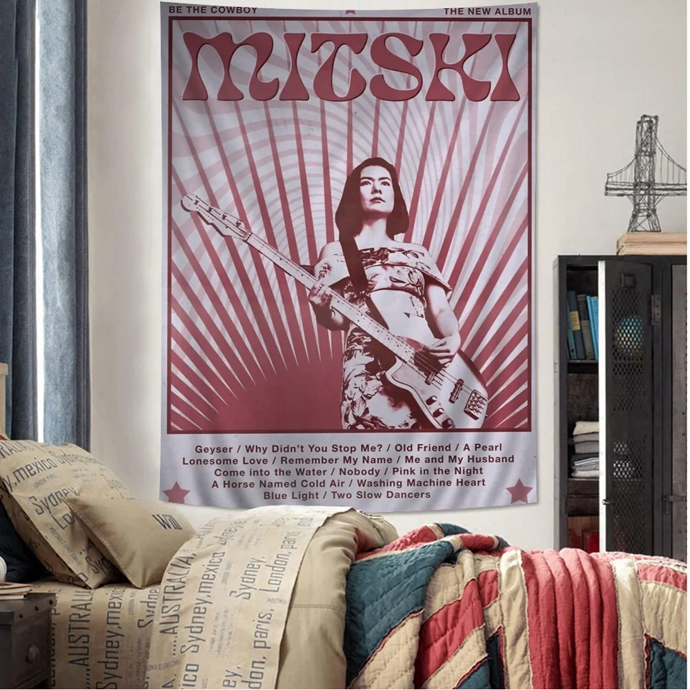 Singer M-Mitski  Colorful Tapestry Wall Hanging Hanging Tarot Hippie Wall Rugs Dorm Wall Art Decor