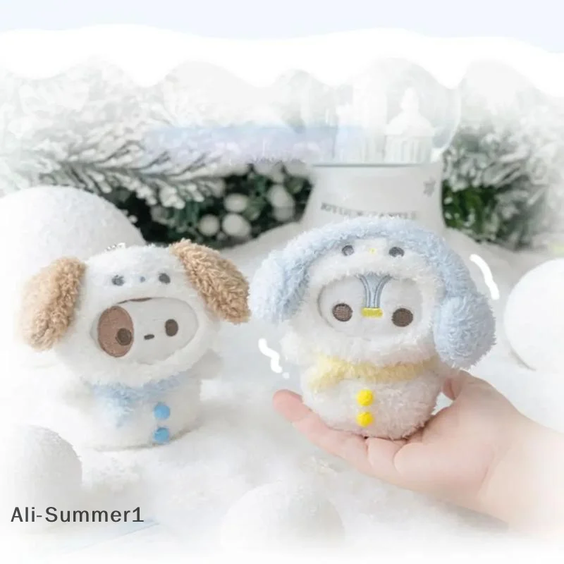 【E】1 Piece Kawaii Cartoon Cute Plush Snowman Doll Bag Pendant Toy Keychain Charm Backpack Decoration Birthday Gifts