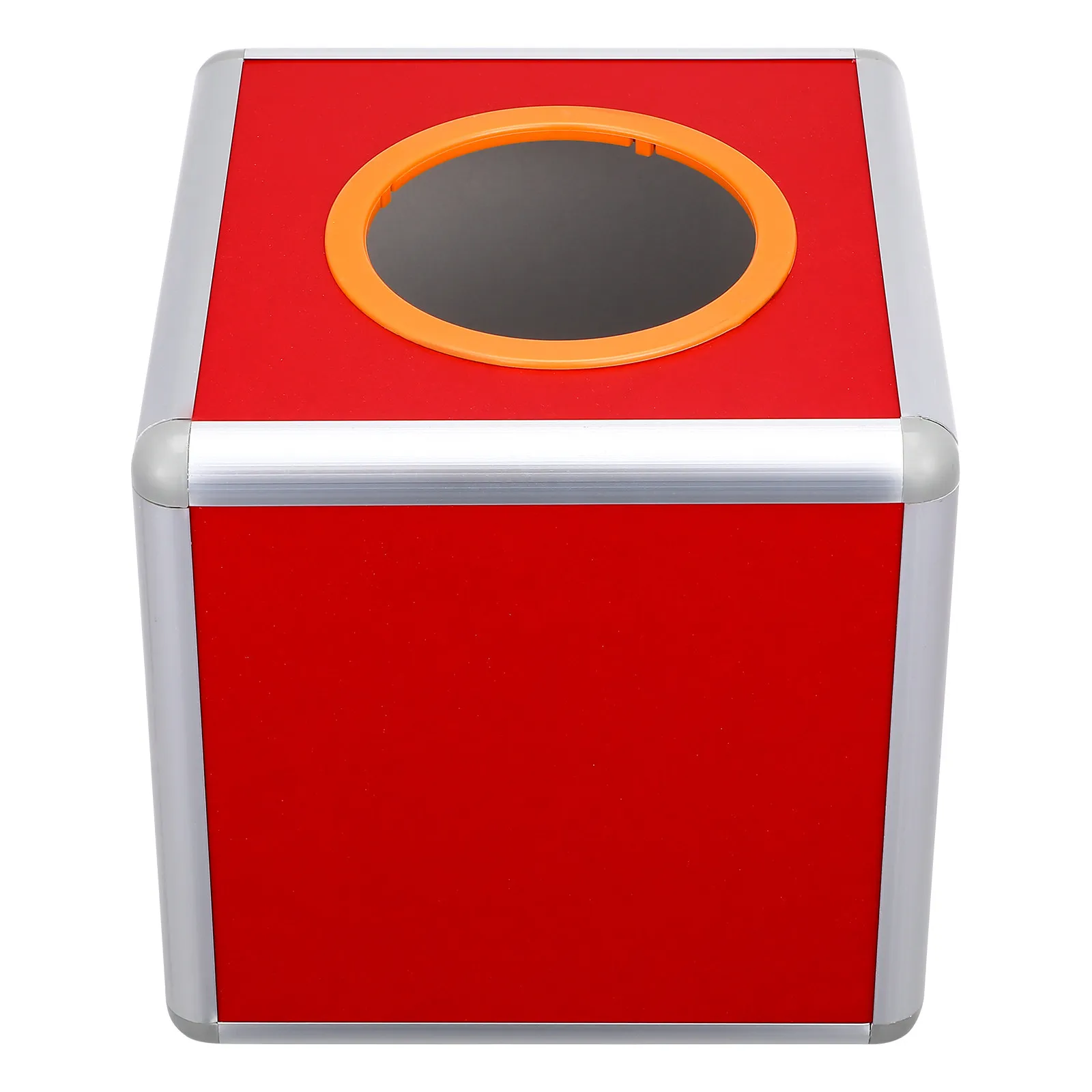 Aluminum Alloy Lottery Box 20Cm Transparent Raffle Ticket Holder Slot Donation Drawing Container Fundraising Game Event Prize