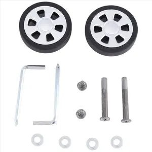 ABQR 55x13mm Set of 2 Luggage Wheel Suitcase Replacement Wheels,Luggage Suitcase PU Swivel Caster Wheels Bearings Repair KitA