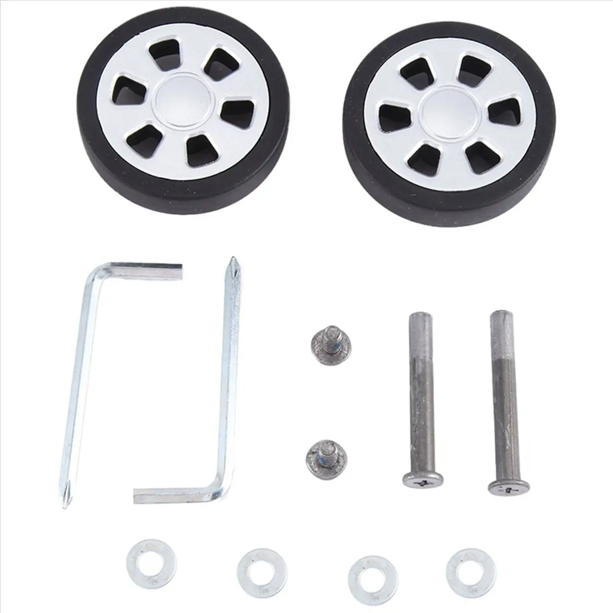 ABQR 55x13mm Set of 2 Luggage Wheel Suitcase Replacement Wheels,Luggage Suitcase PU Swivel Caster Wheels Bearings Repair KitA