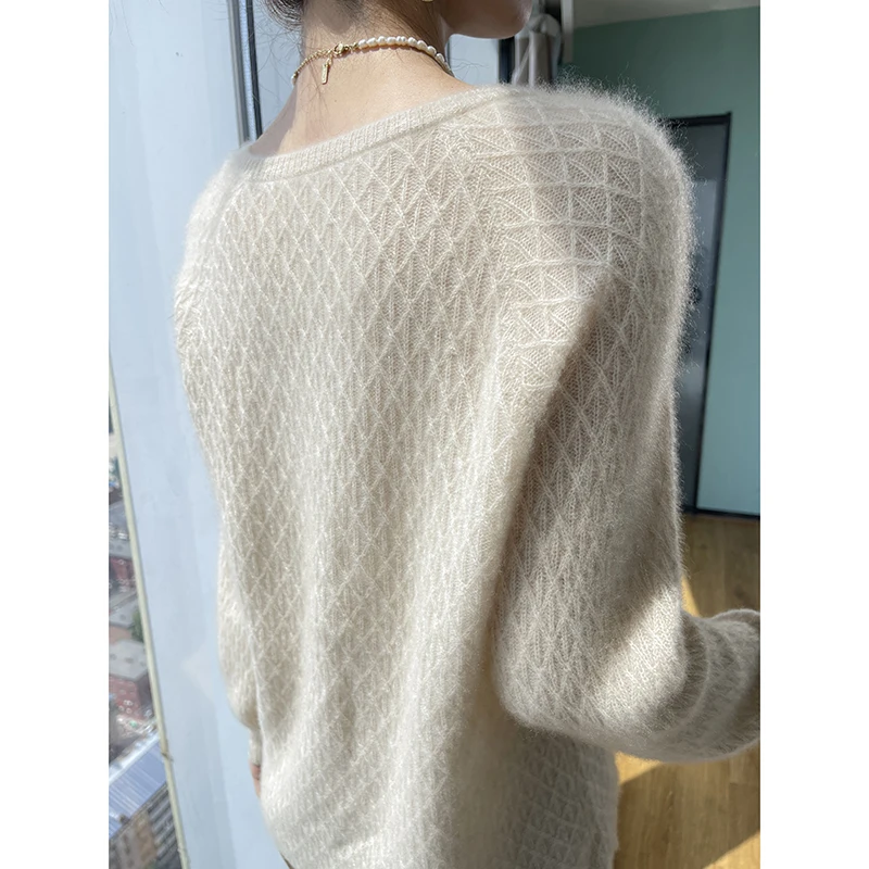 2023 New 100%Wool Knitting Sweater Tops Pullovers Casual Womens Long Sleeve Keep Warm Slim Fit Pullover Ladies Sweater