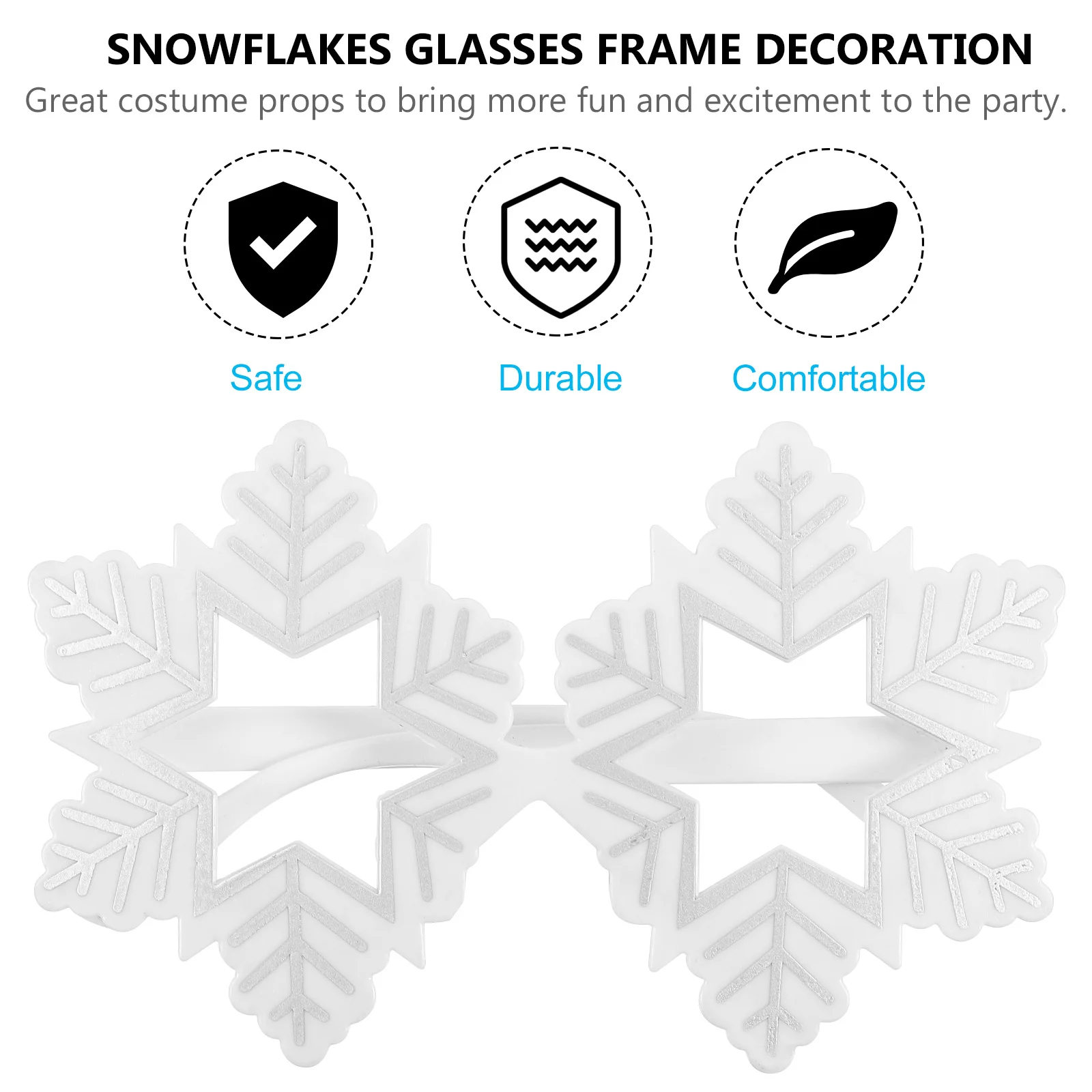 

2Pcs Christmas Eyeglasses Snowflakes Glasses Frame Party Props Funny Photo Booth Decoration Supplies Christmas Glasses Frame