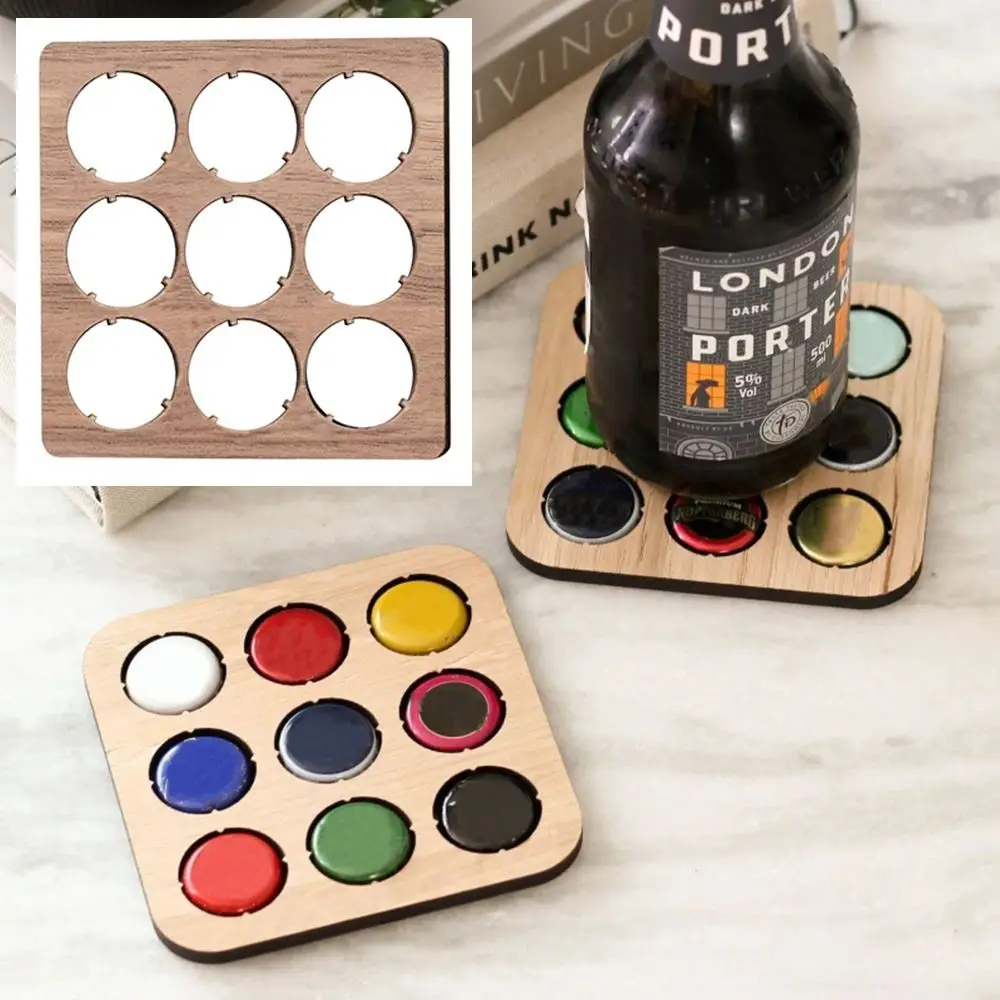 Posavasos con tapa de cerveza de madera a la moda, tapa de botella de exposición reutilizable, almohadilla de colección, tapa de botella de cerveza, contenedor para él, regalos para papá