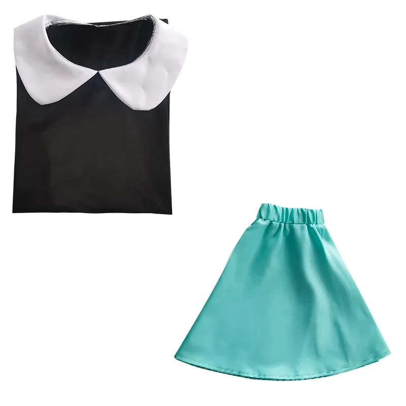 السيدة Chalice تأثيري أنيمي عرض Cuphead تأثيري حلي الأطفال الكبار الاطفال ملابس سوداء أعلى فتاة فستان JK تنورة هالوين