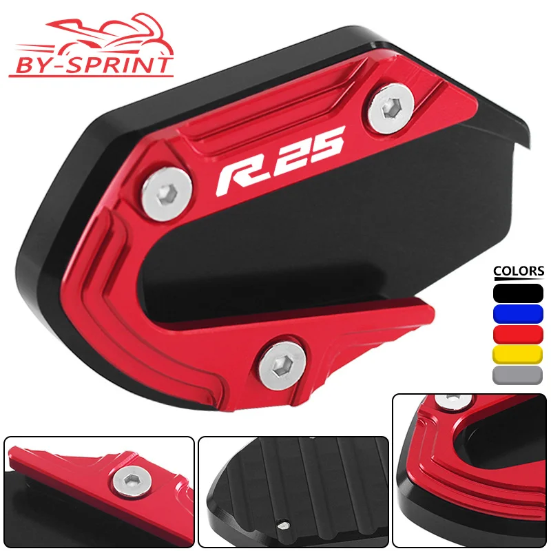 

For YAMAHA R25 YZF-R25 2015-2022 2023 Motorcycle CNC Side Stand Kickstand Enlarge Plate Foot Extension Anti-Slip Pad r25