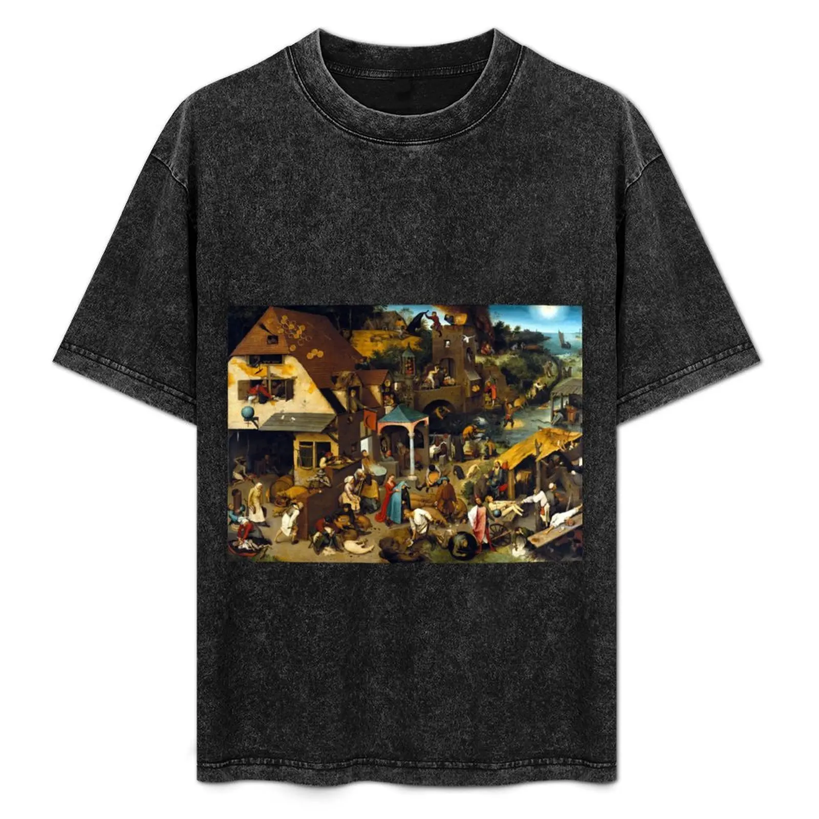 

Футболка Pieter Brueghel Netherlandish Proverbs, мужская футболка, футболка из плотного хлопка, мужская дизайнерская футболка