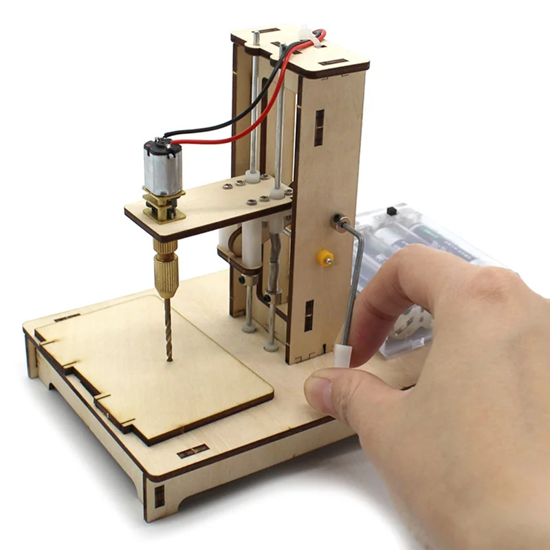 

J1UL1N Mini Table Drill DIY Wooden Board Drilling Model Tools Kids DIY Science Toys Scientific Experiment Kit