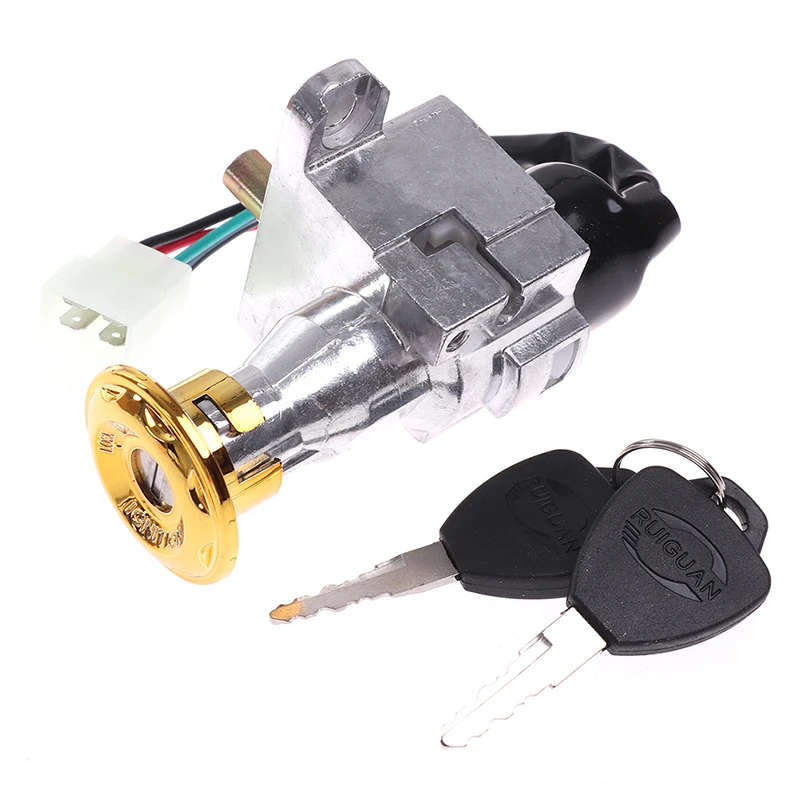 Kunci Mini Baterai Universal Berkinerja Tinggi dengan 2 Kunci untuk Sepeda Motor, Sepeda Listrik, Skuter, E-bike, Kunci Listrik