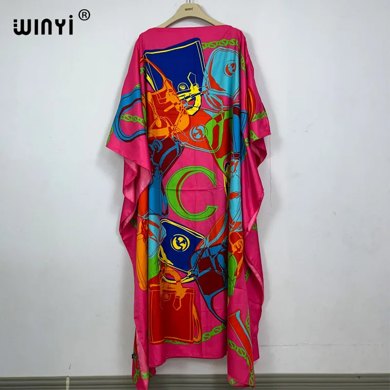 WINYI new dress Summer Print Elegant Muslim africa clothing dress beach outfits for women evening dress party turkey dressesnew