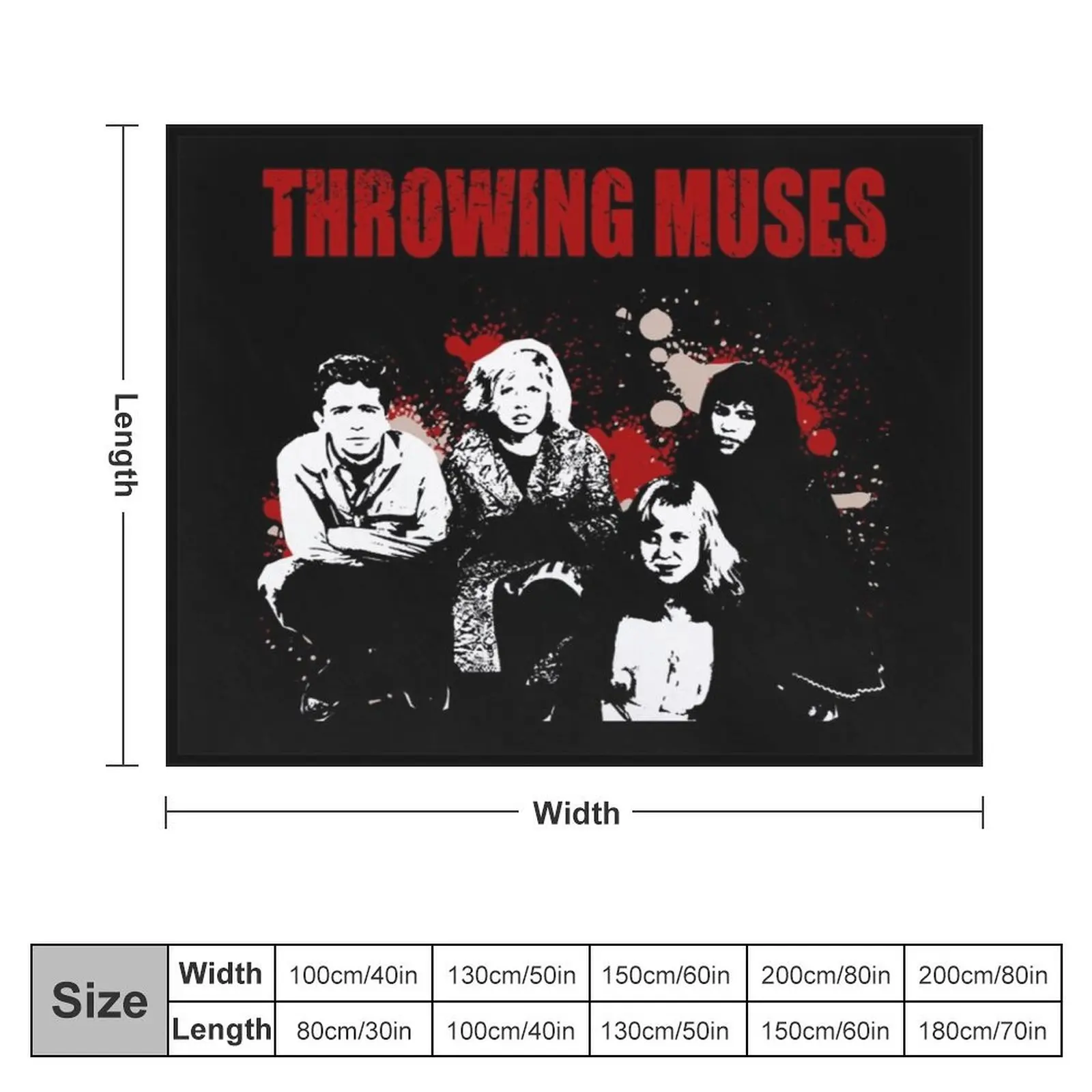 Throwing Muses-stencil shirt Throw Blanket warm for winter valentine gift ideas Blankets