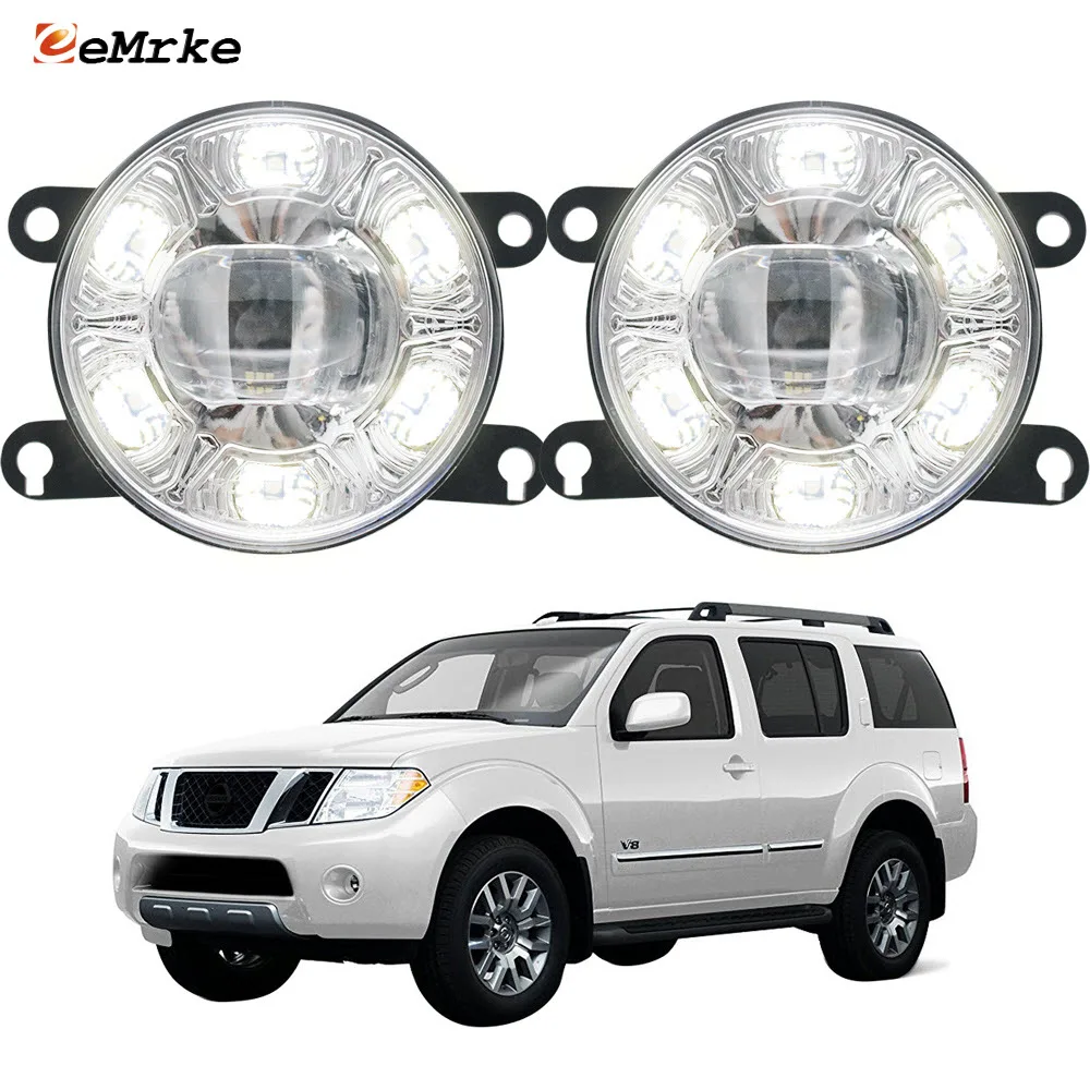 

1 Pair Led DRL + Fog Lights Assembly for Nissan Pathfinder MK3 III R51 2005-2013 Car PTF Clear Lens Daytime Running Lamp Kit