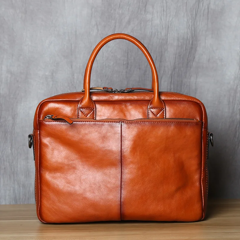 Retro Leder herren Aktentasche Top Schicht Leder Handtasche Lässig Schulter Messenger Tasche Business Laptop Tasche Trendy männer Tasche NZPJ – Detail 8