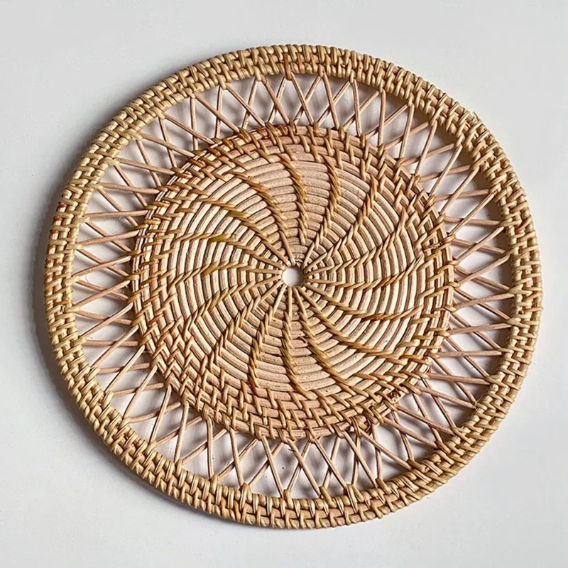 

For Bohemian Style Handmade Rattan Wall Hang Decor Round Wicker Tray Woven Wall Hanging Decor Country Style For Living Room Bedr