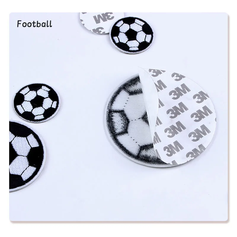 Cartoon Self-adhesive Football Patches Embroidered Soccer Stickers Sport Balls Appliques For Jeans Clothes Backpack Motif Badge