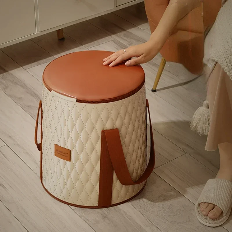 Temperament Style PU Leather Foldable Foot Bath Bucket Over Calf High Deep Bucket Travel Portable Thermostatic Home Feet Bags