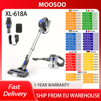 MOOSOO XL-618A Cordless Stick Vacuum Cleaner, 12KPa Strong Suction, 30min Max. Runtime, 120W Brushless Motor, LED Electric Brush