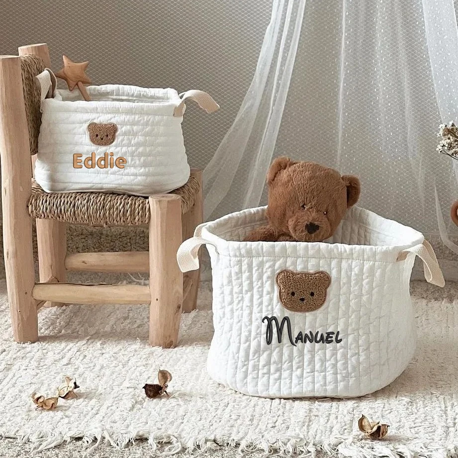 Personalized Name Storage Organizer Basket com Animal Print, Baby Toys Storage, Personalized Fralda Classificação